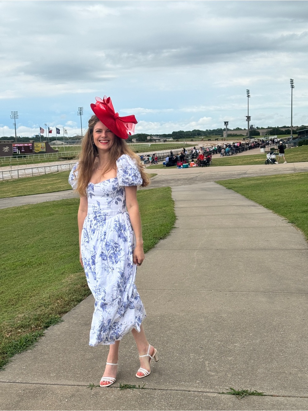 Reformation Cream Midi Dress with Blue Floral Print - Picture 15 of 15